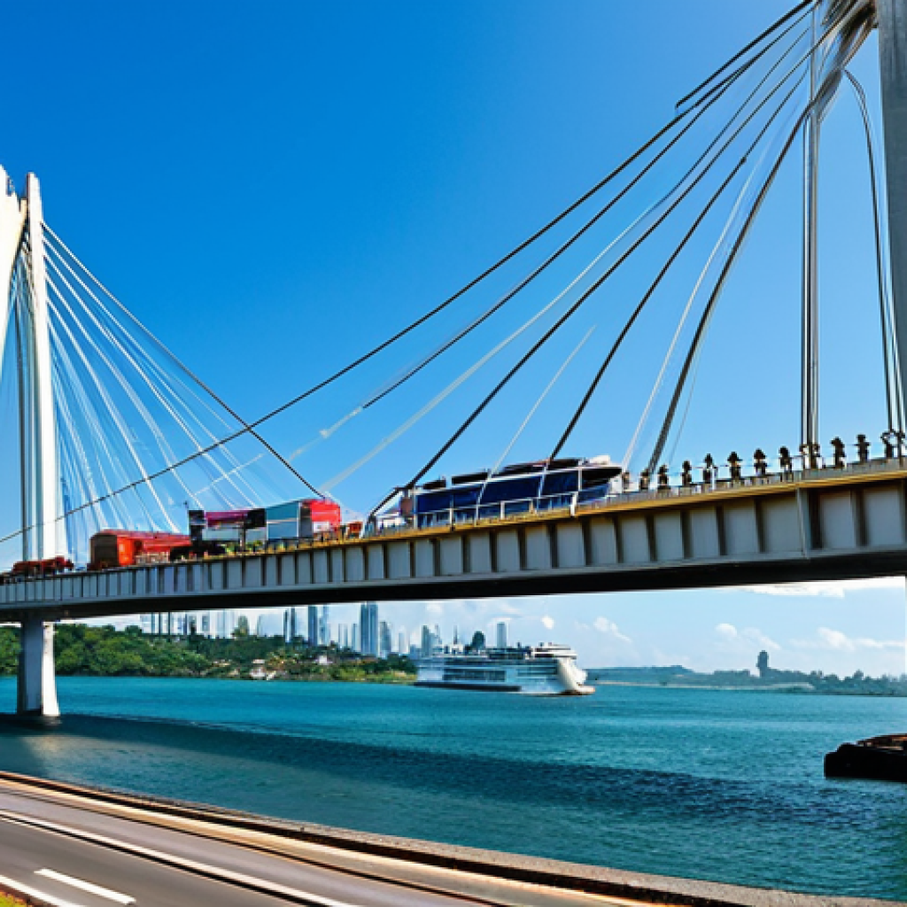 파나마의 유명한 다리들 - Puente de las Américas**

"The Puente de las Américas, a landmark bridge in Panama City, with ships ...