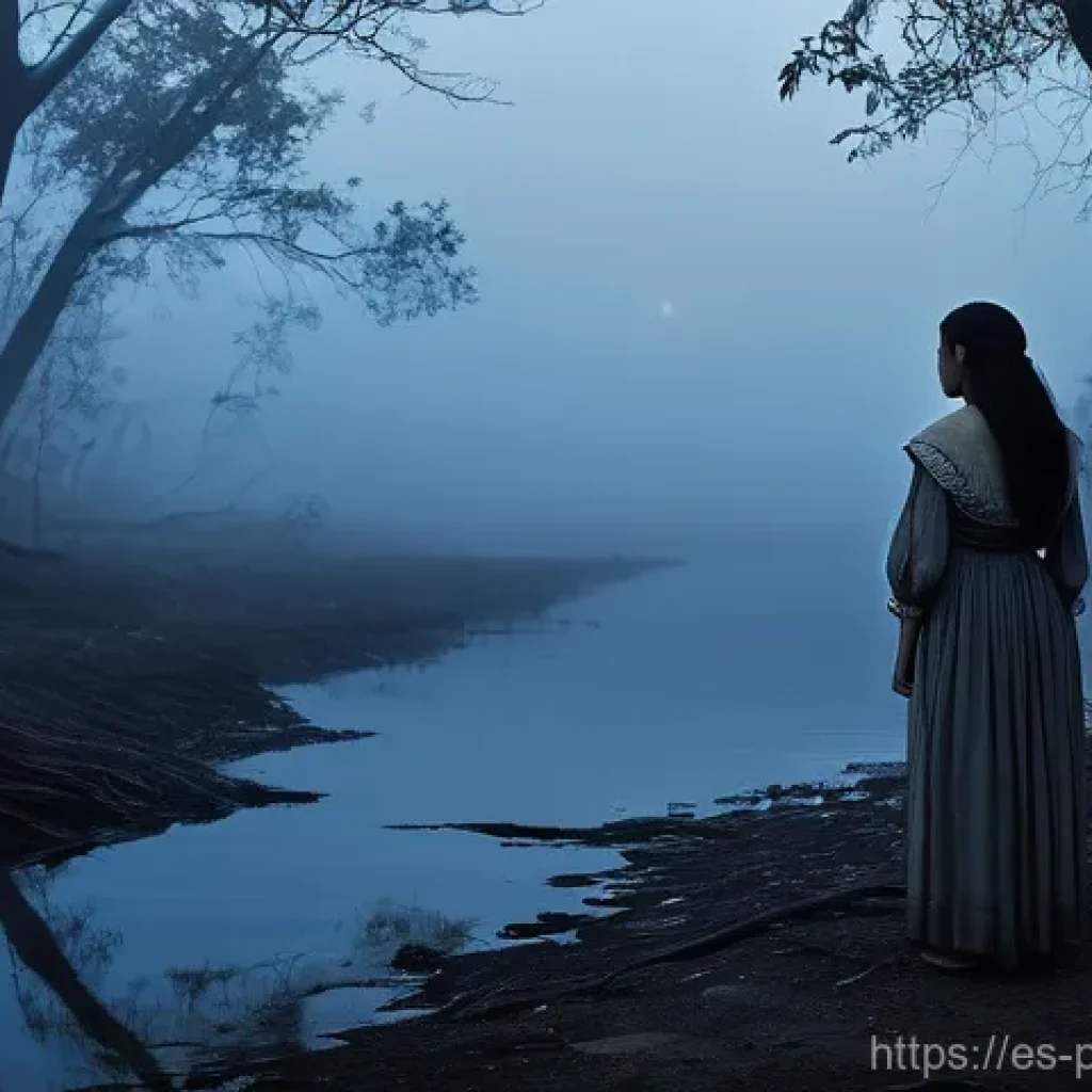 파나마의 신화와 전설 - **La Tulivieja's Lament by the River**
A haunting and tragic figure, La Tulivieja, stands by a m...