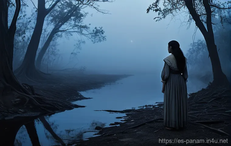 파나마의 신화와 전설 - **La Tulivieja's Lament by the River**
A haunting and tragic figure, La Tulivieja, stands by a m...