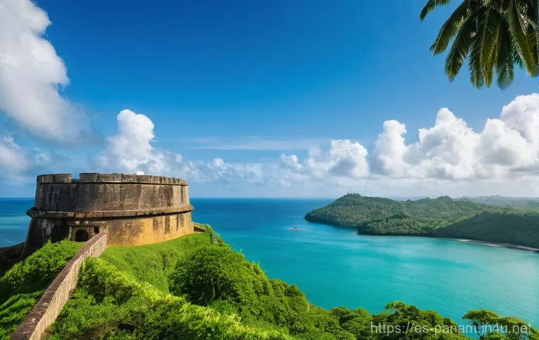 파나마의 유네스코 문화유산 - Image Prompt 1: Portobelo Fortifications - Guardians of Gold**